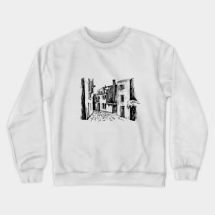 City landscape. Dark lines on a light background. Crewneck Sweatshirt